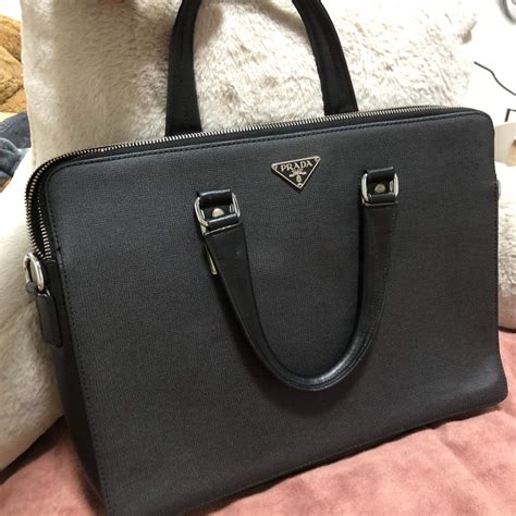 prada laptop bag grey leather.